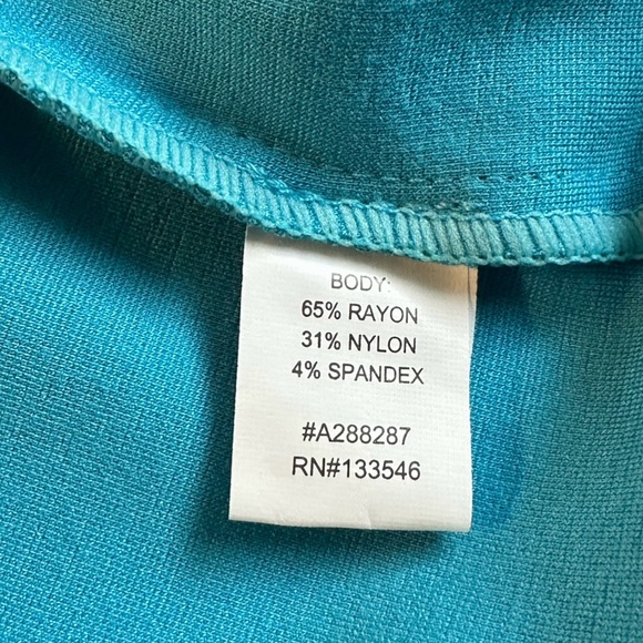 Kelly by Clinton Kelly Aqua Teal Blue Button Ponte Trucker Jacket Size Small - Picture 12 of 15